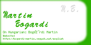 martin bogardi business card